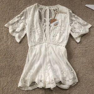 White lace romper